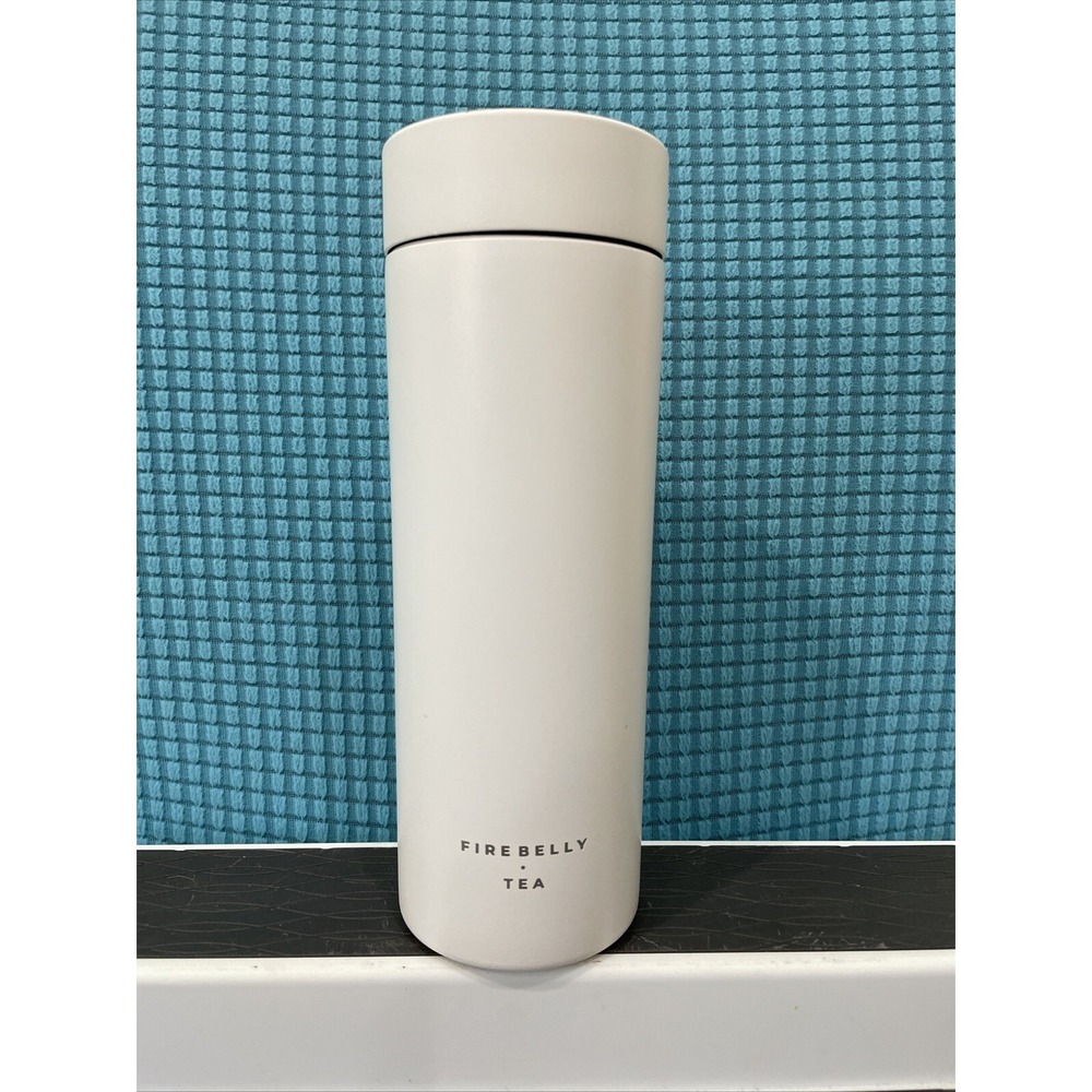 FireBelly Tea Infuser Tumbler In White Stop Infusion Travel Mug Tea Press - Picture 2 of 9